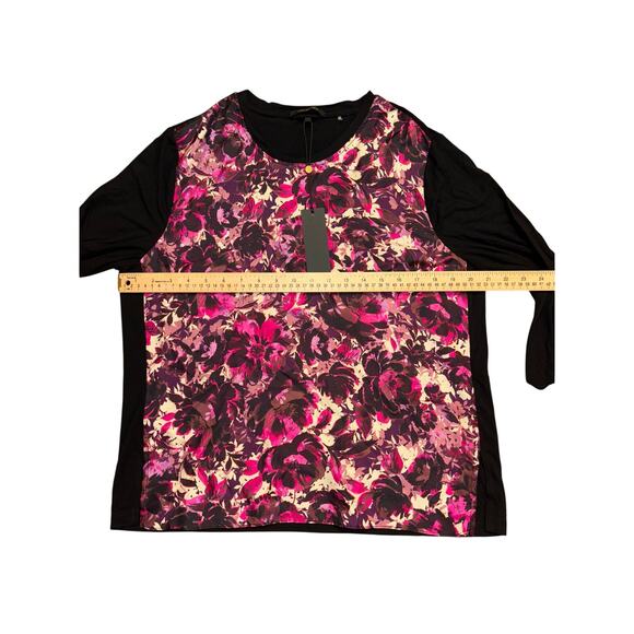 Large Kobi Halperin Susie Floral Print Contrast Sleeve Top $275 retail - Picture 9 of 10